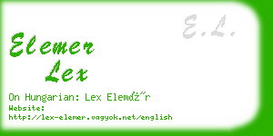 elemer lex business card